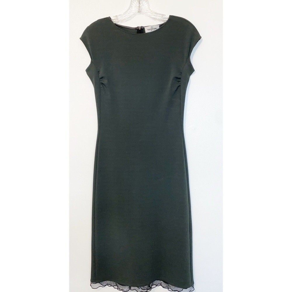 Vintage Valentino Miss V Gray Pencil Dress Small